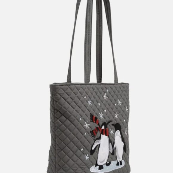Vera Bradley Penguin Pair Tote 11.5 x 11.25 with hidden pockets NWT - Picture 2 of 8